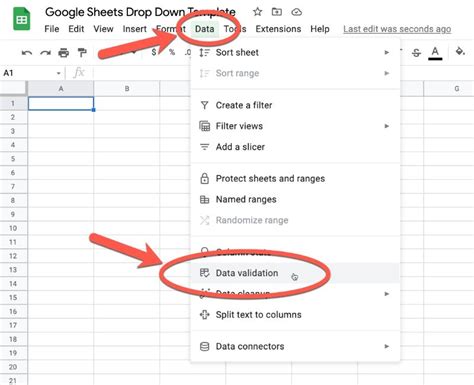 Google Sheets Calendar Dropdown Example 2