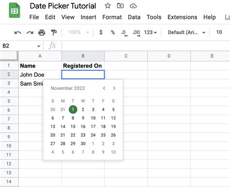 Google Sheets Calendar Dropdown Example 9