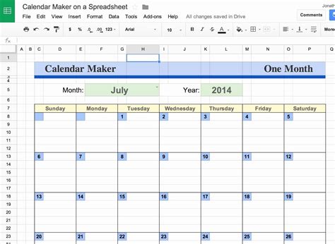 Google Sheets Calendar Integration