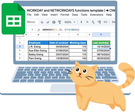 Google Sheets NETWORKDAYS Function