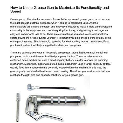 45 Caliber Grease Gun Functionality