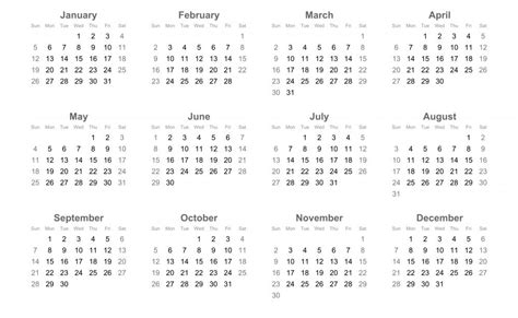 Features of the Gregorian Calendar