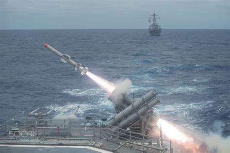 Harpoon Missile launched from ship