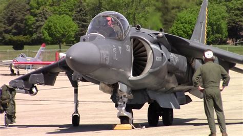 Harrier Plane Engine Start-Up