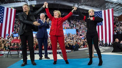 Hillary Clinton speaking at a rally