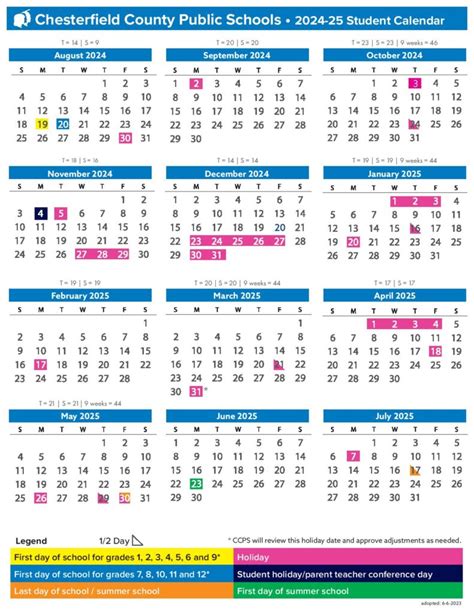 How to Use the Chesterfield County Public Schools Calendar