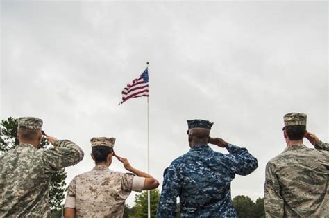 Soldiers saluting in modern times