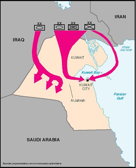 Map of the Iraqi Invasion of Kuwait