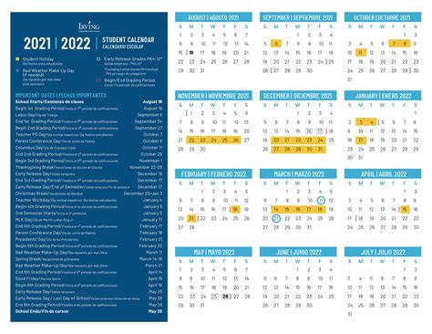 Irving ISD Calendar Image 9