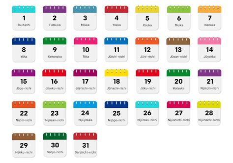 Japanese Language Calendar