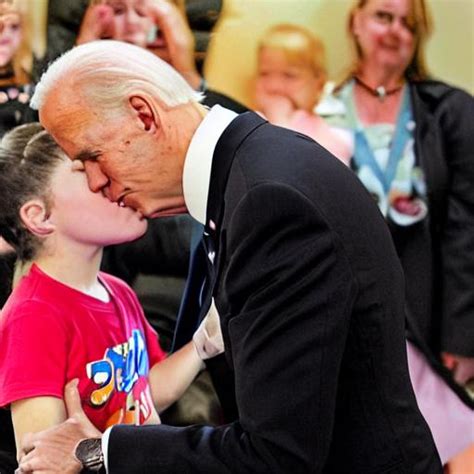 Joe Biden kissing a child on the cheek