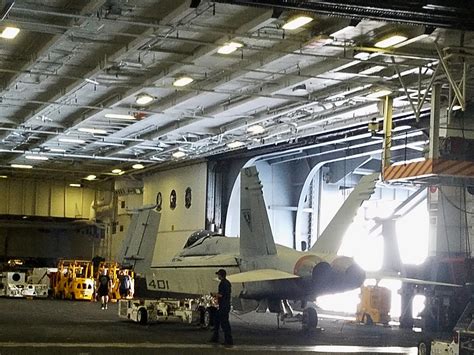 Image of John C Stennis Aircraft Carrier Hangar Bay