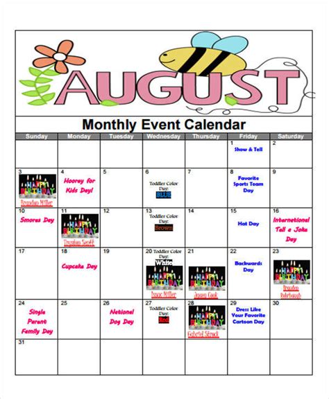 July Calendar Events