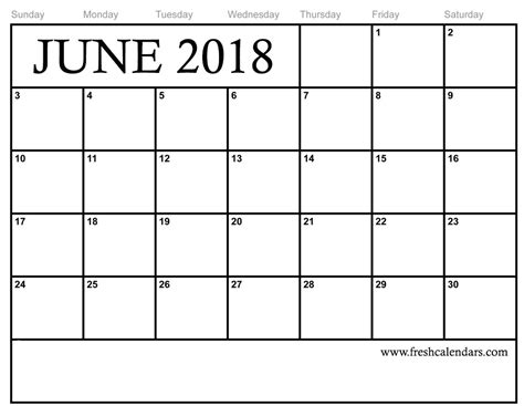 June Calendar Templates