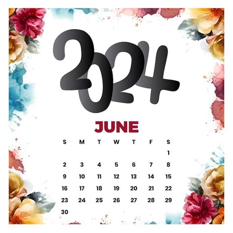 Floral June Calendar