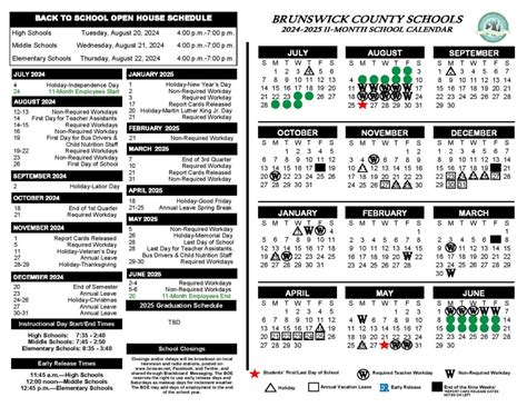 Key Features of the Brunswick County Schools Calendar