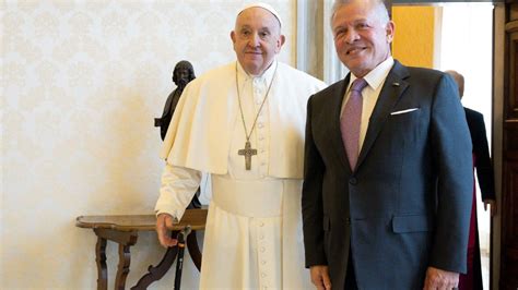 King Abdullah II meeting with Pope Francis