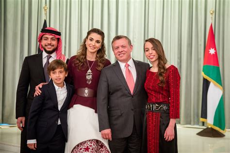 King Abdullah II with his family