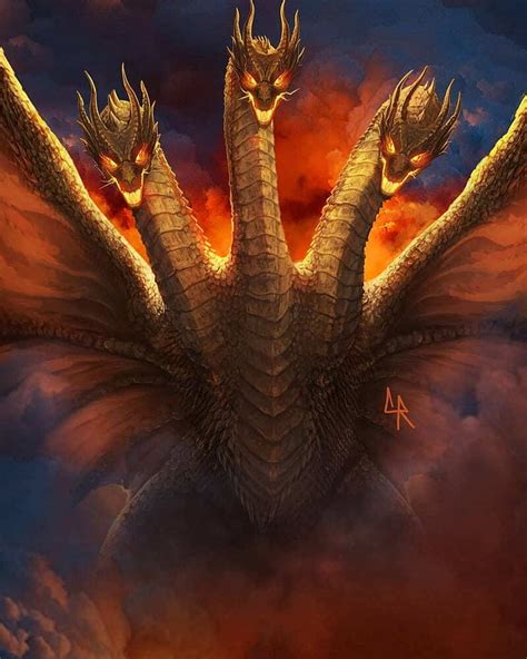 King Ghidorah in flight