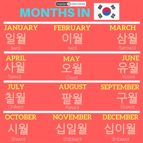 Korean Language Calendar