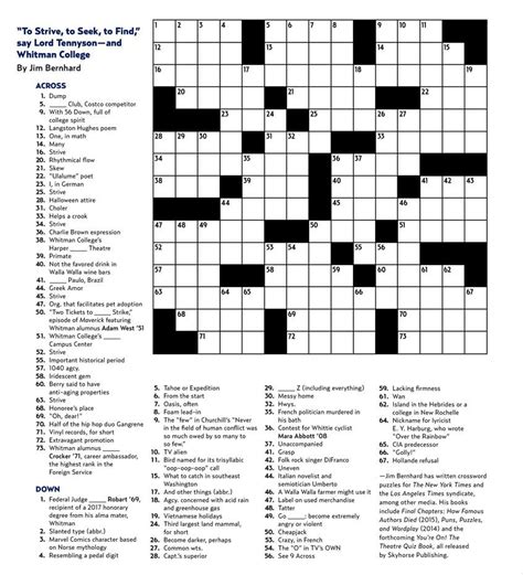 LA Times Crossword Printable Formats