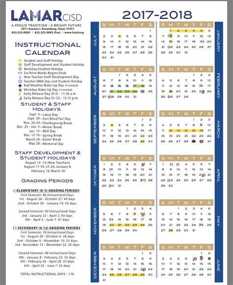 Lamar ISD Calendar Image 7