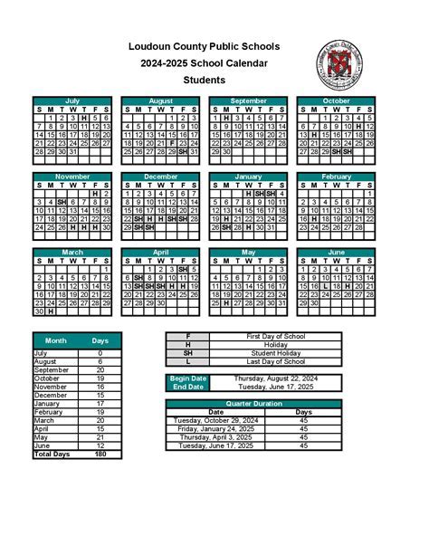 Loudoun County School Calendar Usage