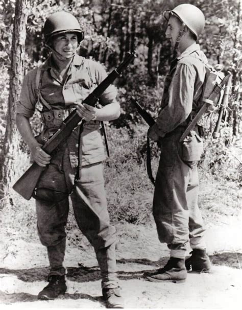 American soldier with M1 Garand rifle during World War II