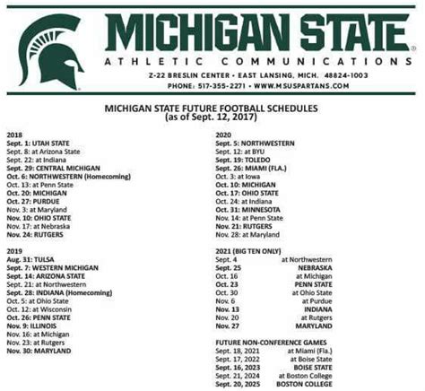 MSU Calendar Benefits