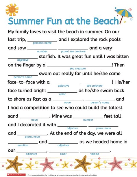 Mad Libs Activity