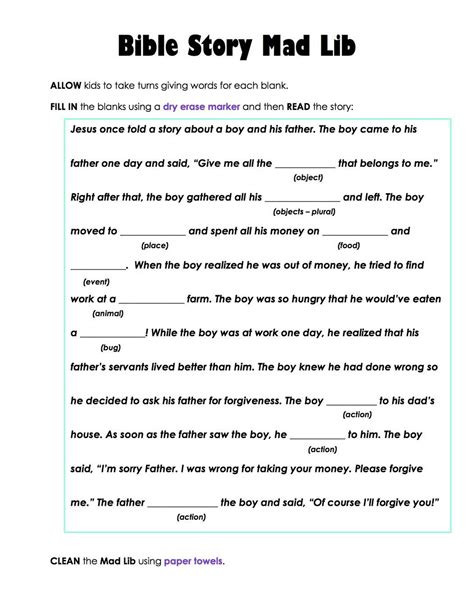 Mad Libs Creation