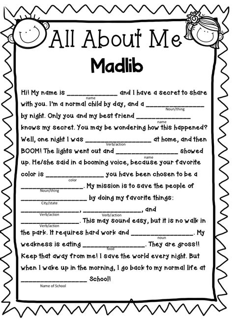 Mad Libs Ideas