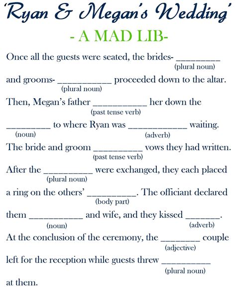 Mad Libs Template