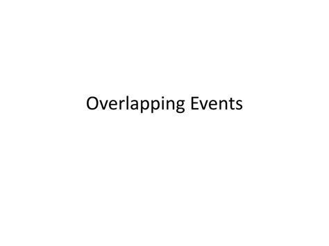 Managing Overlapping Events