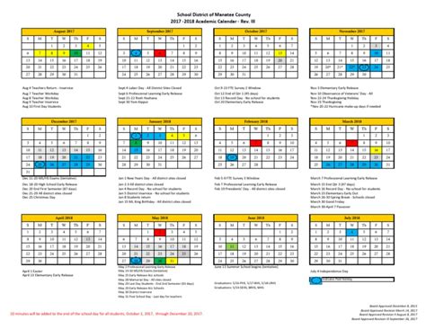 Manatee Schools Calendar Time Management Image