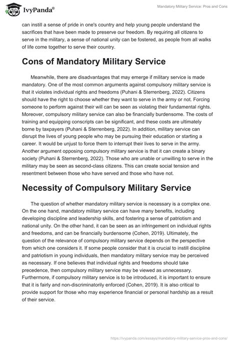 Conclusion of Mandatory Army Service