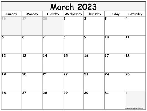 March Printable Calendar 2023