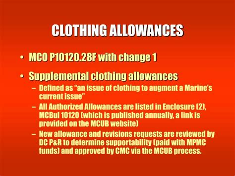 Marine Corps Allowances