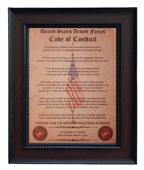 Marine Corps Code of Conduct Illustrations