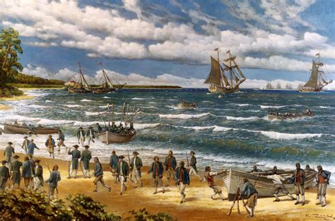 A painting of the Continental Marines during the American Revolution