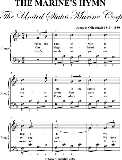 Marine Corps Hymn Sheet Music