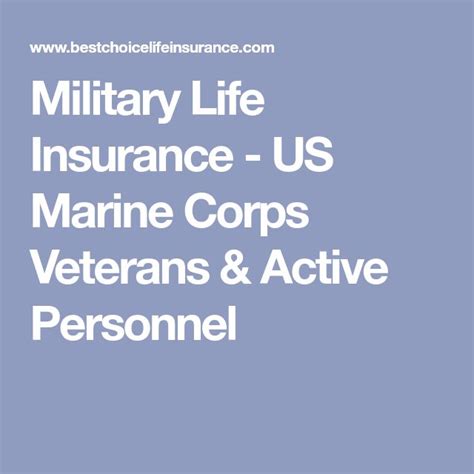 Marine Corps Life Insurance Overview