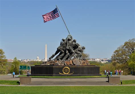 The Marine Corps War Memorial in Arlington, Virginia