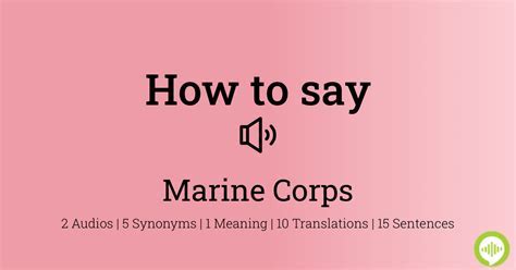 Marine Corps Pronunciation Tip 5