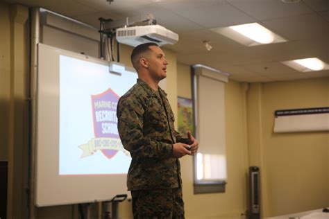 Marine Corps Recruiter at School