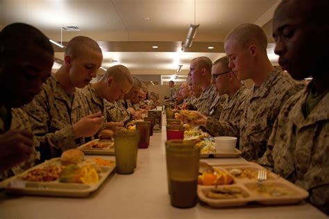 Marines Boot Camp Recruits at Meal Time