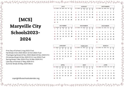 Maryville Schools Calendar Event