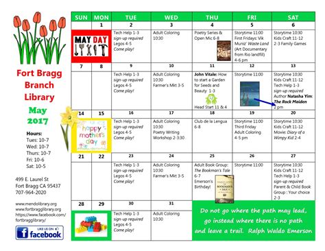 May Calendar Events