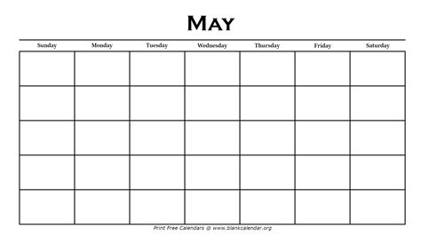 May Calendar Templates Image