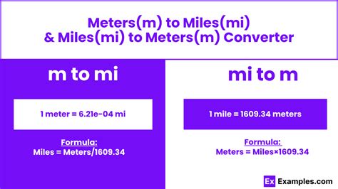 Meter to Mile Conversion Chart